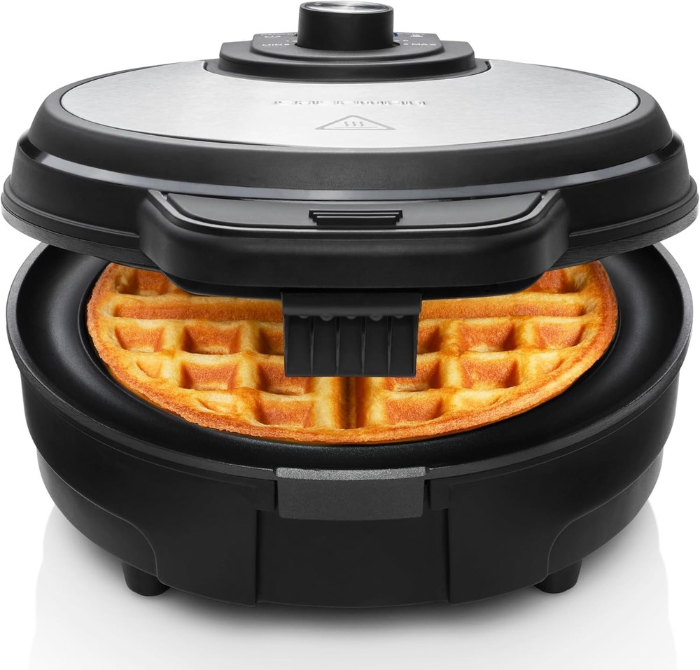 Anti-Overflow Belgian Waffle Maker w/Shade Selector Temperature Control Mess