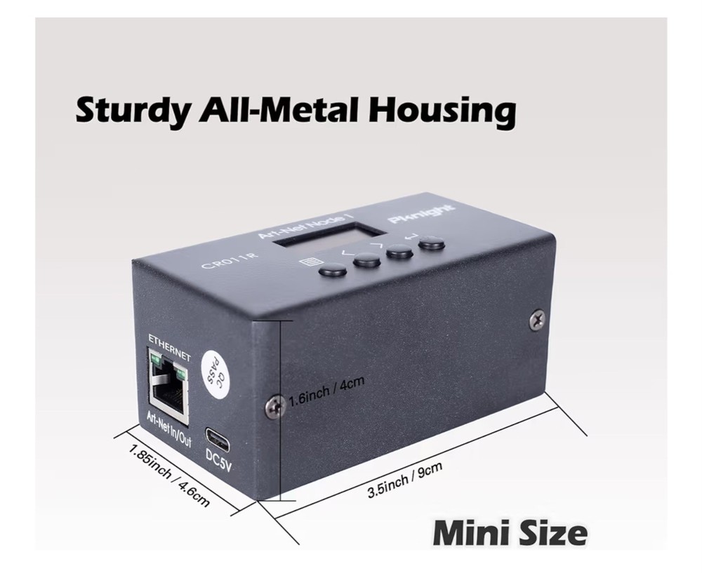 NEW Pknight ArtNet DMX Ethernet Lighting Controller Interface, 5-Pin DMX512 NODE