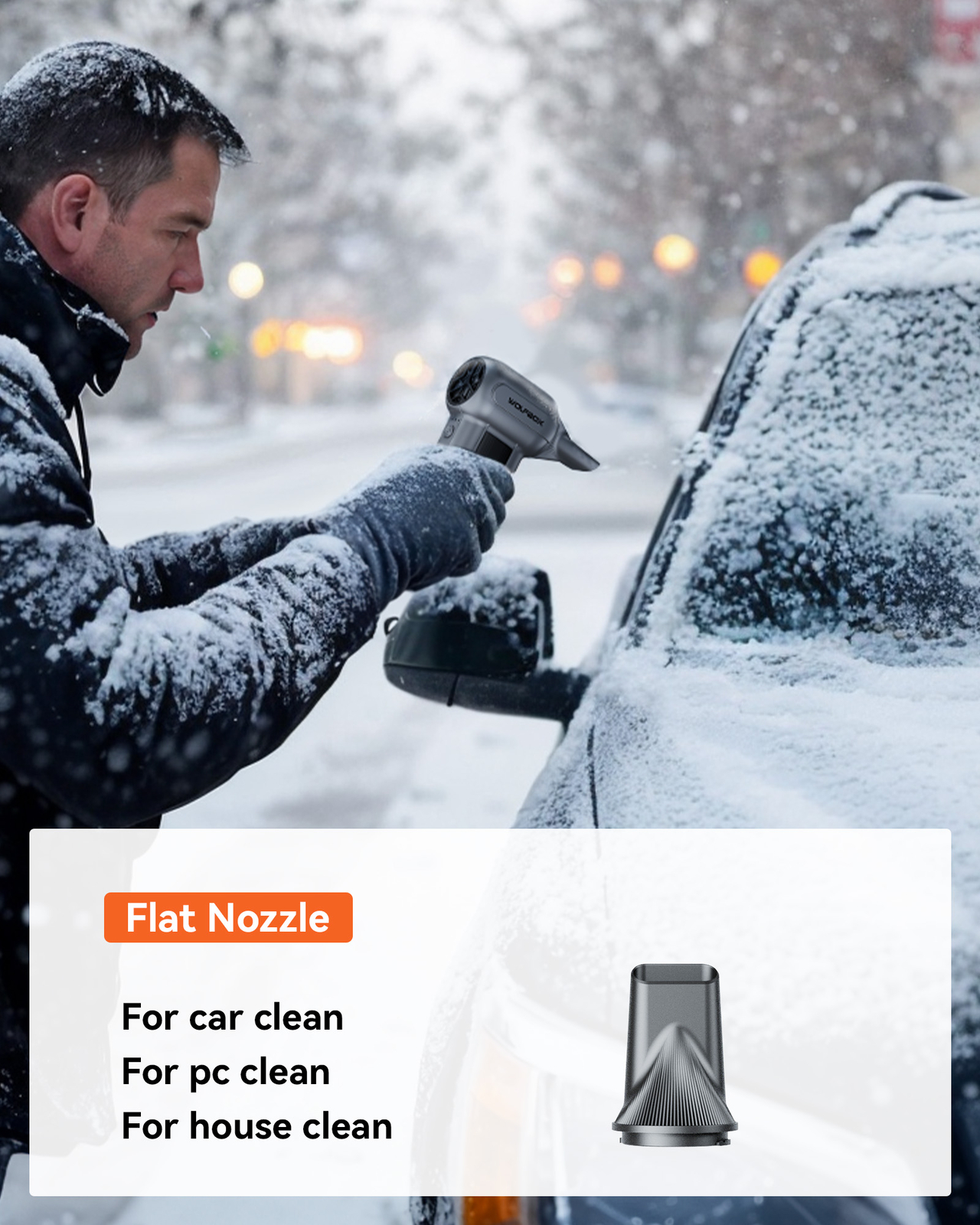 WOLFBOX MF100 Rechargeable Air Duster Cleaner 150000RPM 3-Gear Cordless for PC