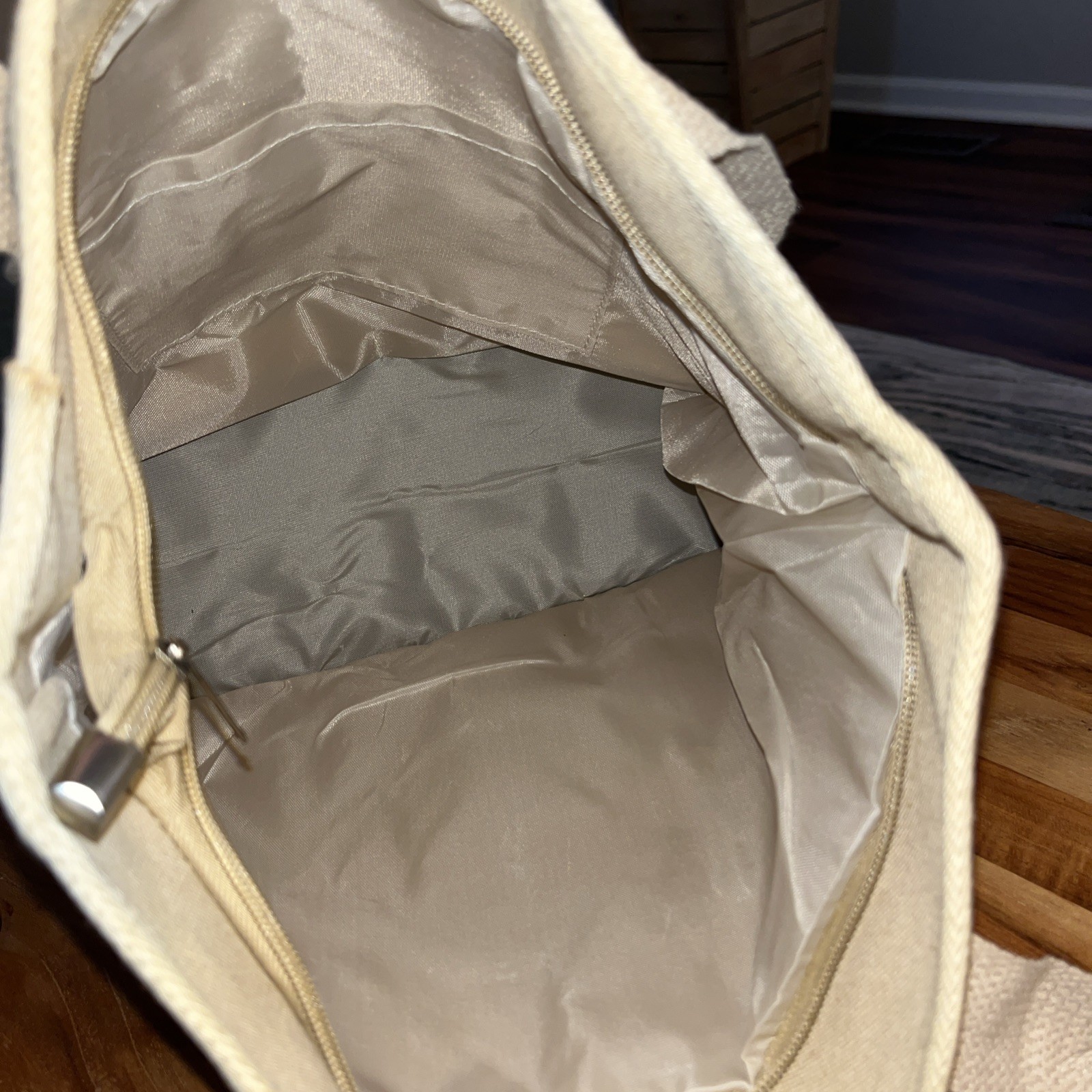 Winnie The Pooh Piglet Tigger Canvas Tote Bag Purse with Zipper & Pockets