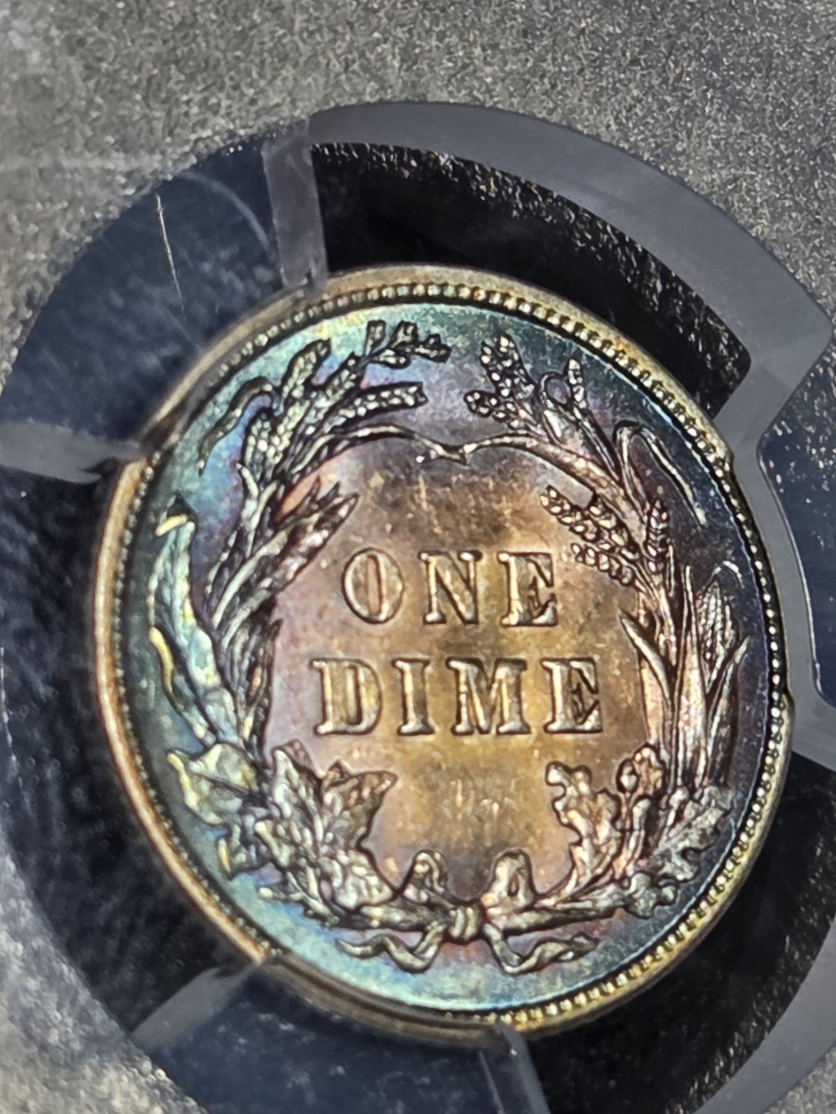 1916 10c Barber Dime PCGS AU58 Toned