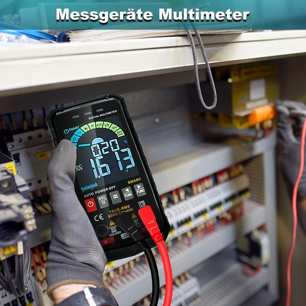 6000 Counts Smart Digital Multimeter TRMS Auto Range LCD Colour Display