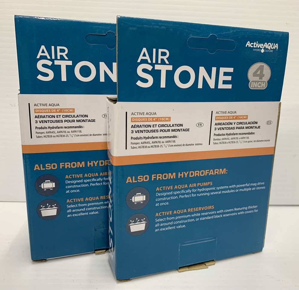 2 lot Active Aqua AIR STONE 4" inch Disc Diffuser Aerates Circulates Hydroponics