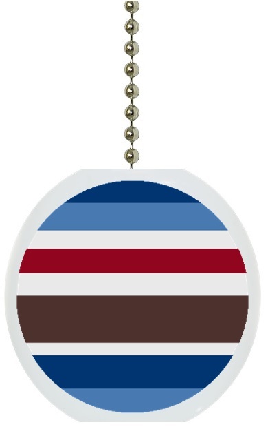 Blue Brown Red Striped Stripes Solid CERAMIC Ceiling Fan Light Lamp Pull