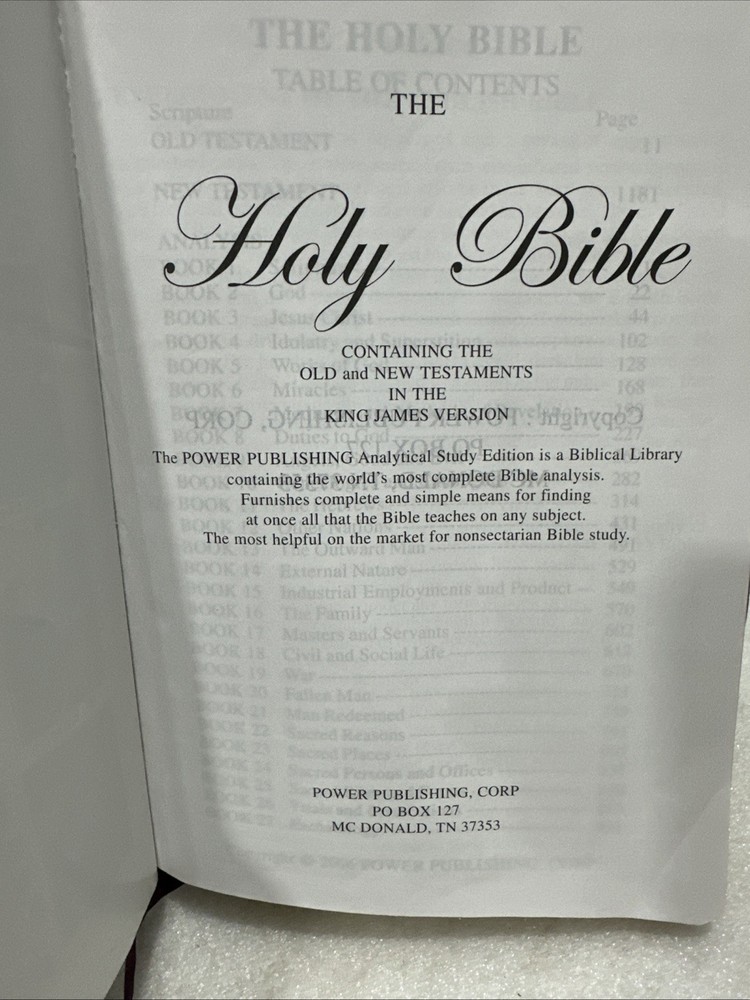Holy Subject Bible Topical Study & Reference Edition Word Clarification Daystar