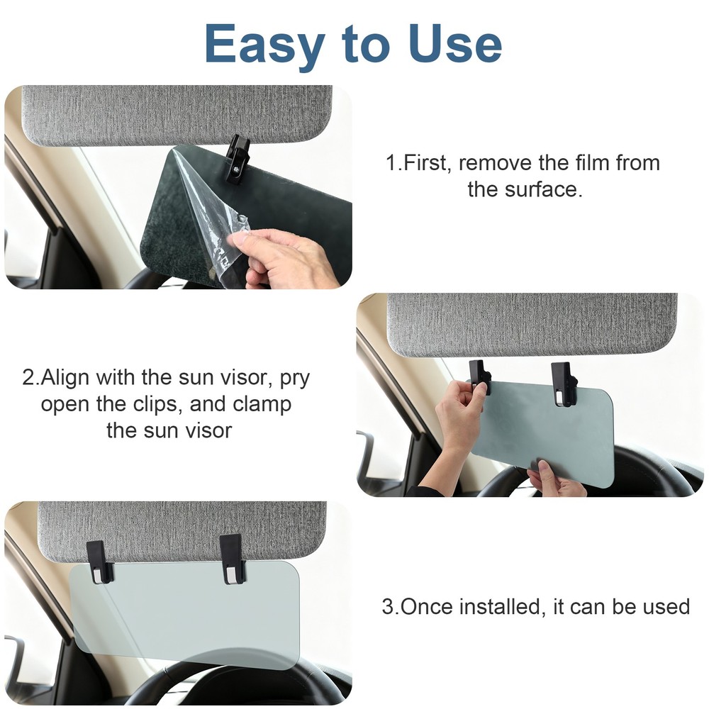 Sun Visor Extension for Cars Panel Anti-Glare Adjustable Universal Visor Shield