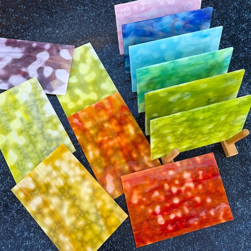 Premium Mottled Opal Stained Glass Sheets Value Pack Mosaic Crafts DIY Projects