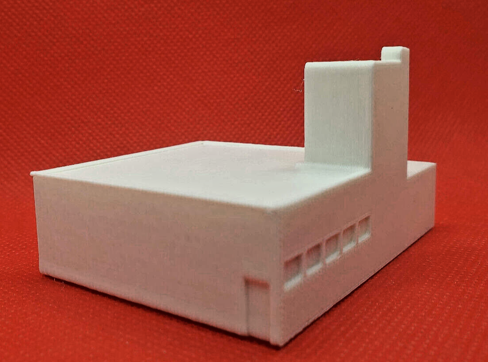 Z Scale Building Main Fire Station White Unpainted