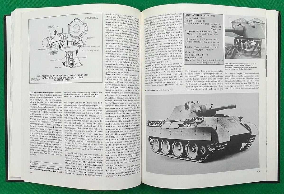 "GERMAN TANKS OF WORLD WAR TWO" BY GEORGE FORTY 1988 UK PRINTING