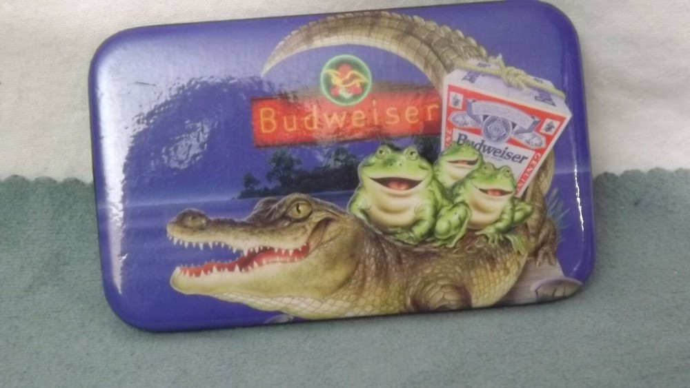 Budweiser Frog & Crocodile Button