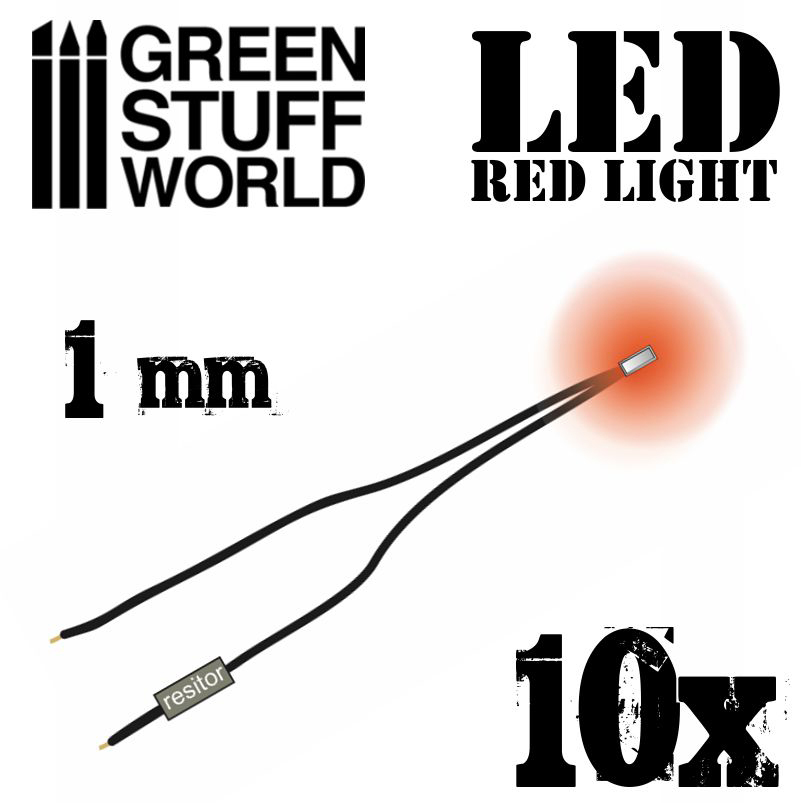 RED micro LED Lights - 1mm - Scenery Miniature lighting train infinity tiny