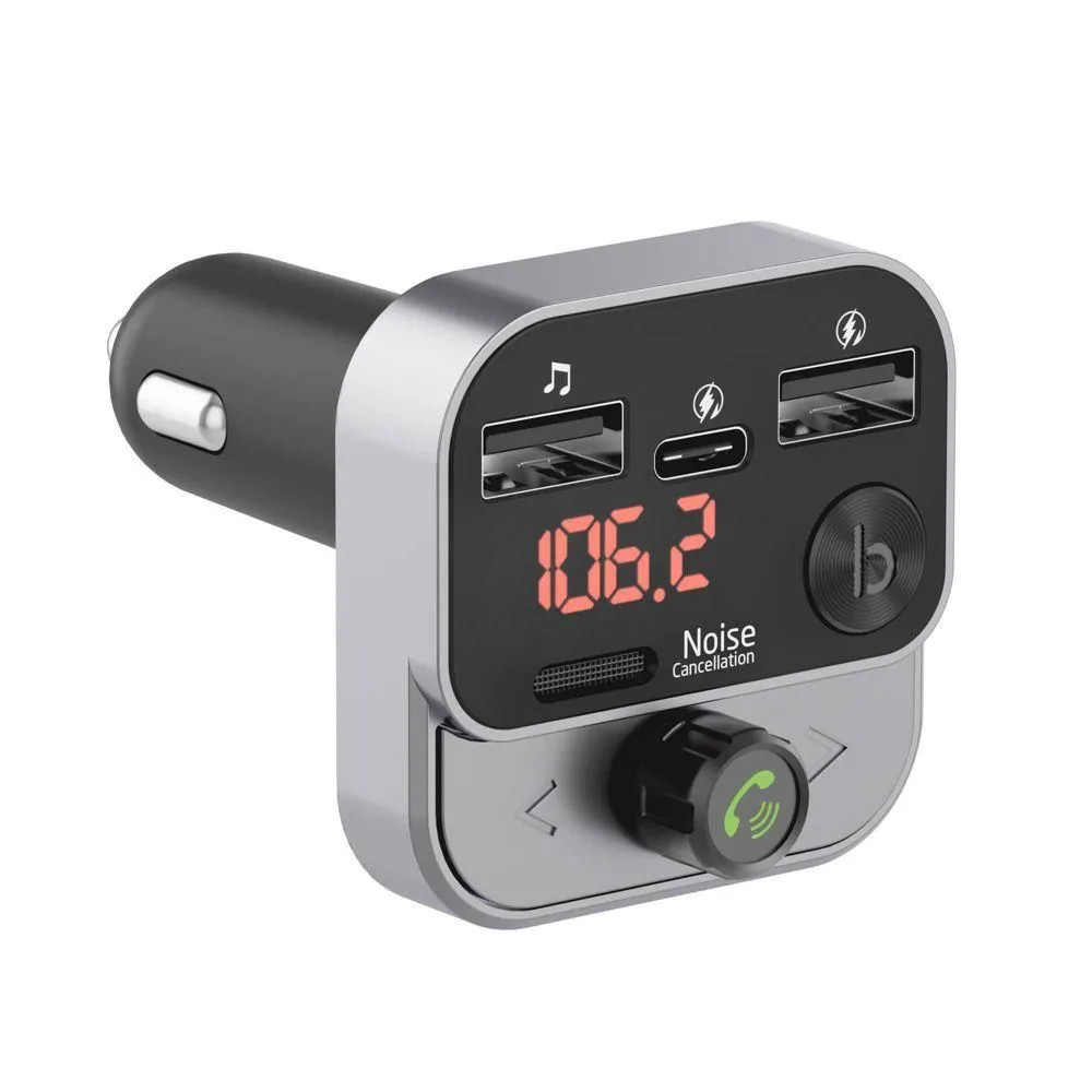 Just Wireless Bluetooth FM Transmitter with USB-C and USB-A Charging Port