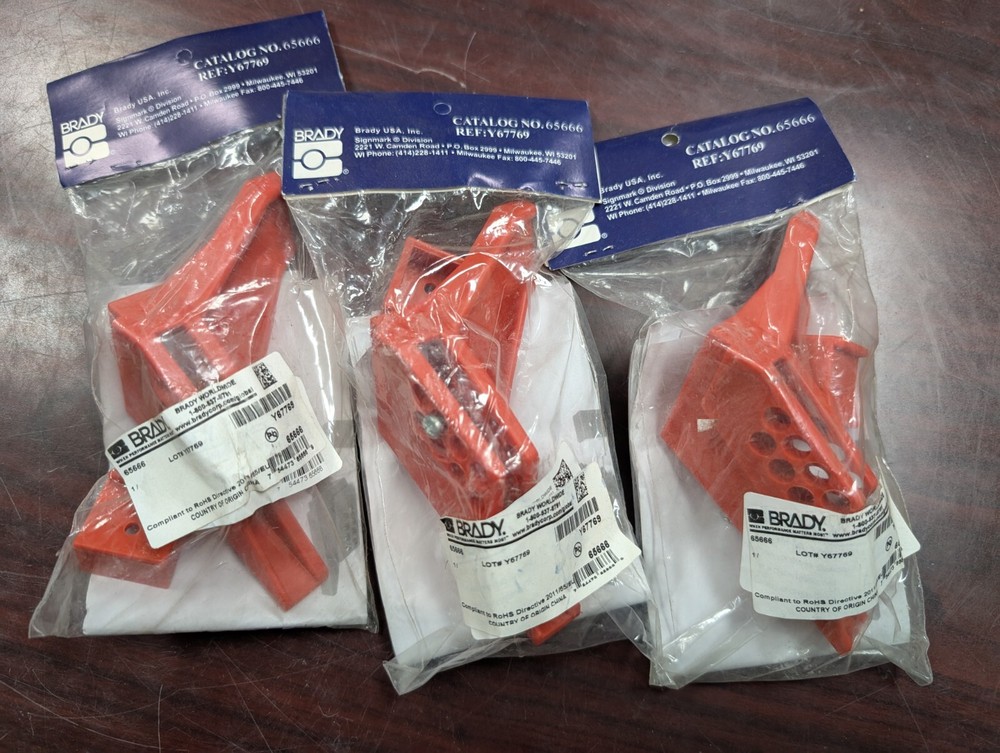 🤪 (3x) BRADY BALL VALVE LOCKOUT 65666