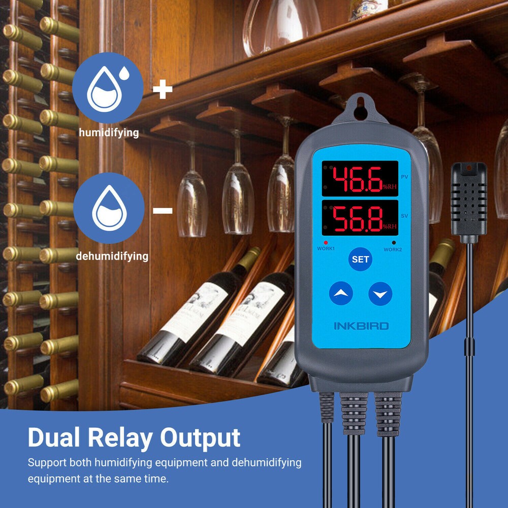 Heating Thermostat Temperature Controller ITC-308+Humidity Controller IHC-200 US
