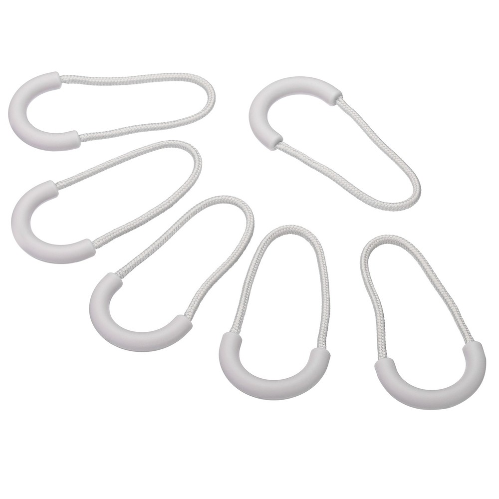 15pcs Zipper Pulls Replacement Extension Cord Handle U Tab Tag Extender Grey
