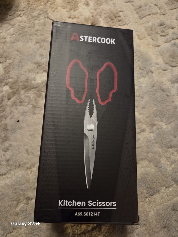 Astercook Kitchen Scissors Red And Black Batwings
