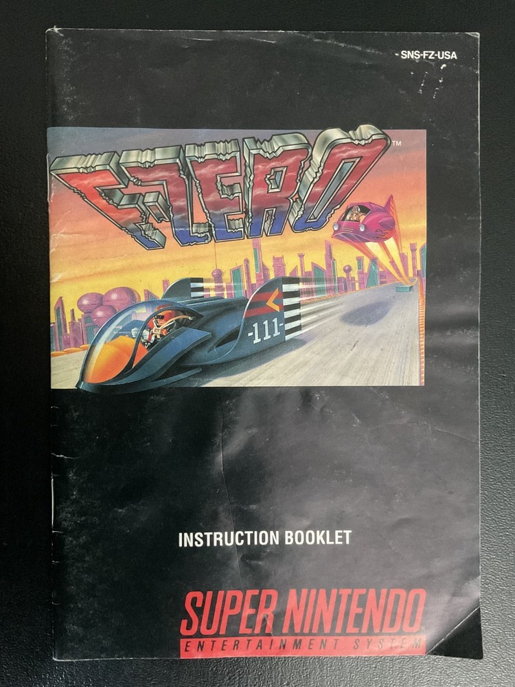 F-Zero SNES Super Nintendo Instruction Manual Only