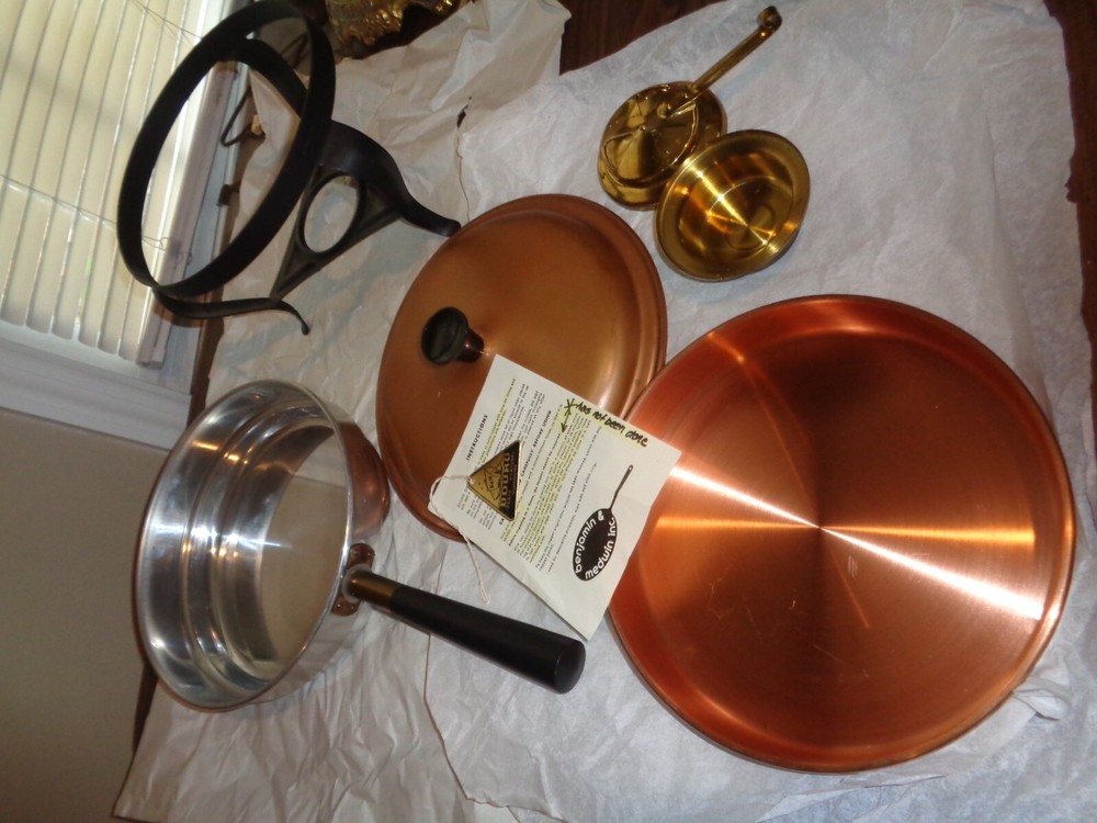 Benjamin & Medwin Copper Douro Chafing Serving Warming Double Pot Pan