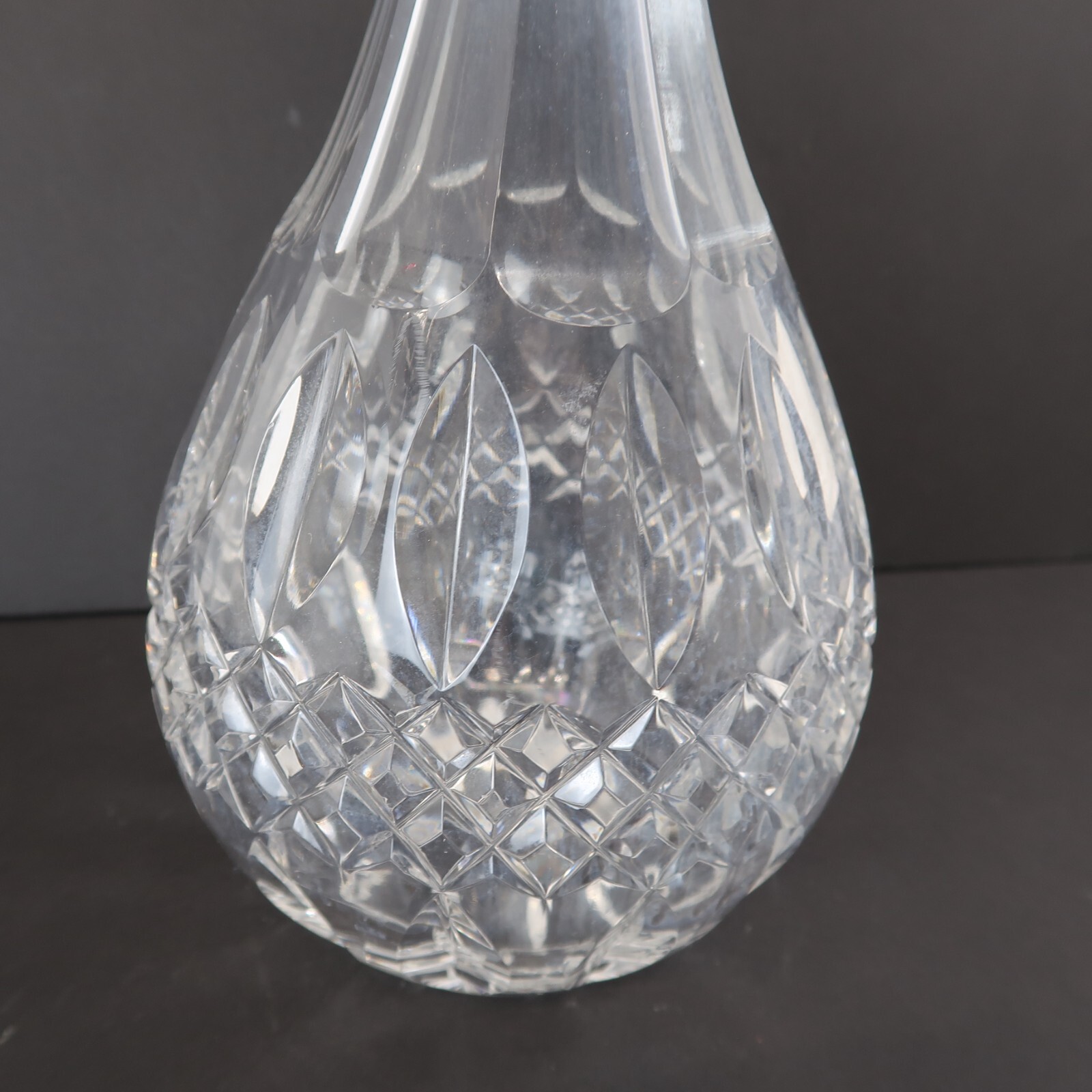 Vintage Clear Cut Decanter w/ Stopper Liquor Barware 14 inch tall