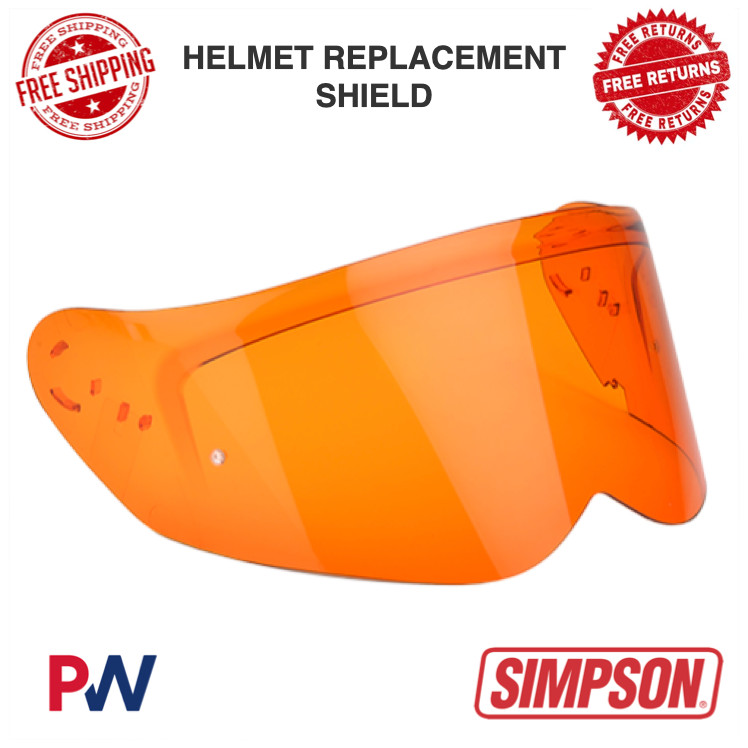 Simpson Motorcycle Ghost Bandit Helmet Optional Shield - Amber #GBASE