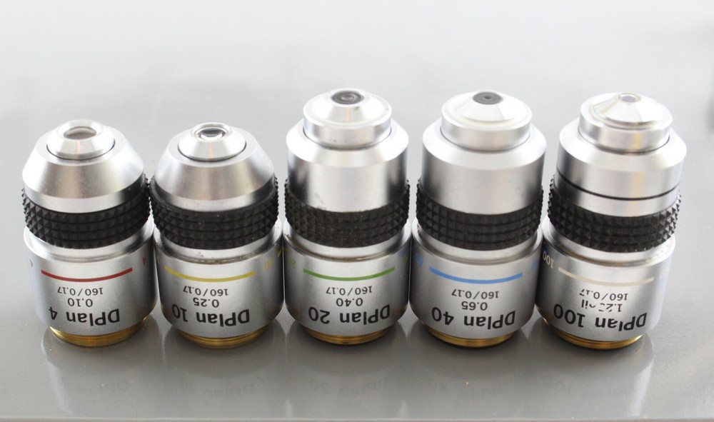 Olympus DPlan 4 10 20 40 100 Microscope Objective Set Lot BH2
