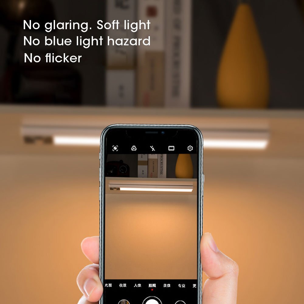 LED Motion Sensor Under Cabinet Closet Light USB Rechargeable Kitchen Lamp Strip