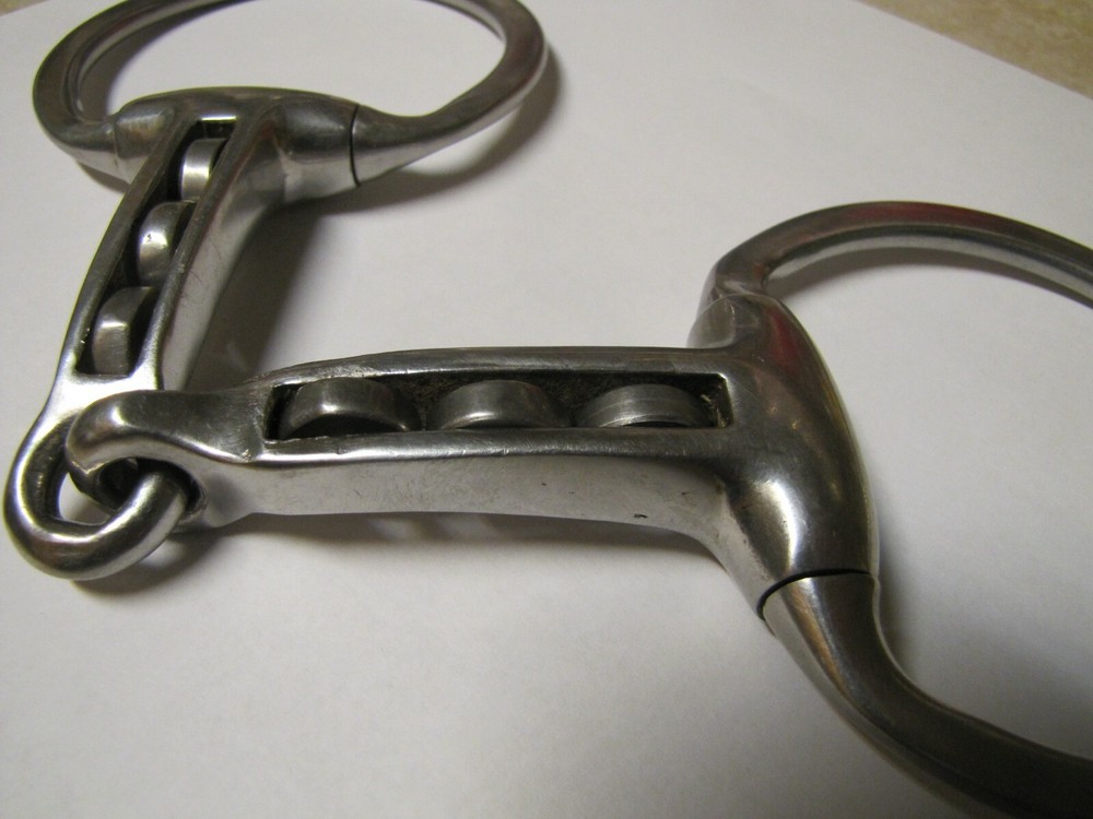 Unique 5" Eggbutt Snaffle Horse Bit Six Horizontal Rollers Unmarked Maker Unkn