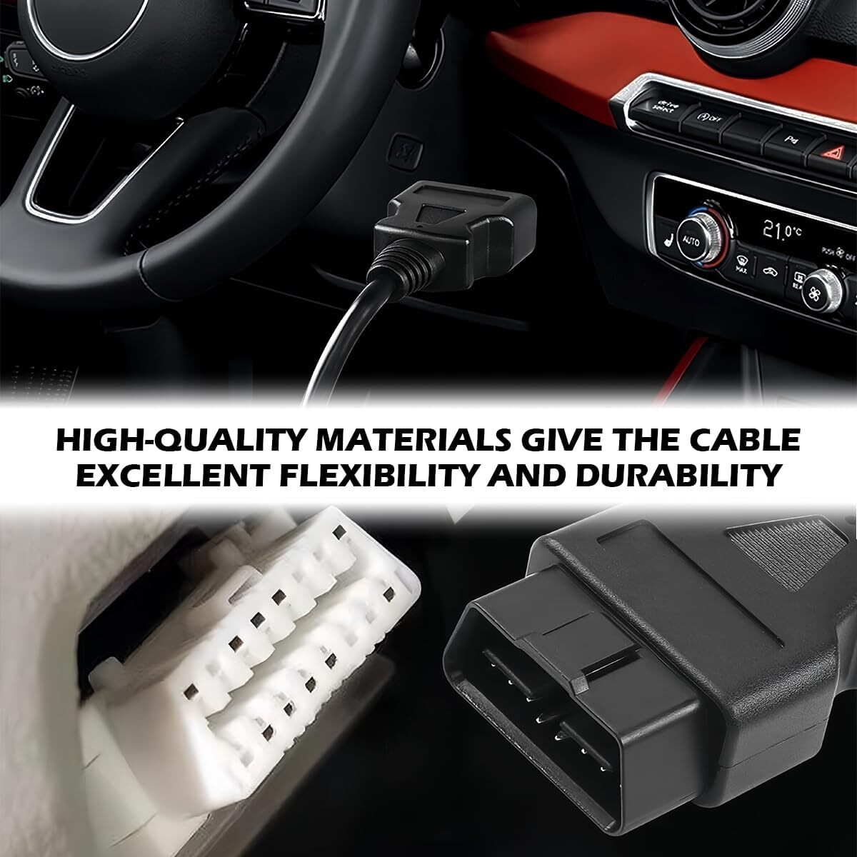 For Ford Engine Repair Tool 7 Pin OBD1 to OBD2 Cable Adapter Code Reader Scanner