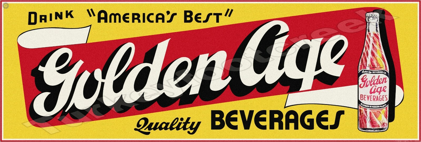 Golden Age Beverages 8" x 24" Metal Sign