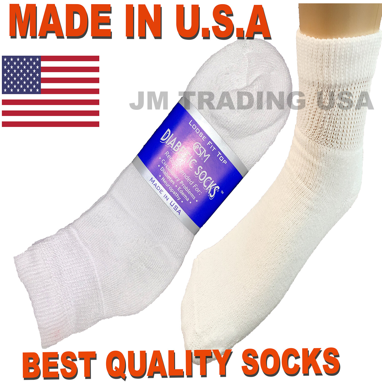 BEST QUALITY 3, 6, & 12 pairs Diabetic Socks Physician Approved MADE IN USA
