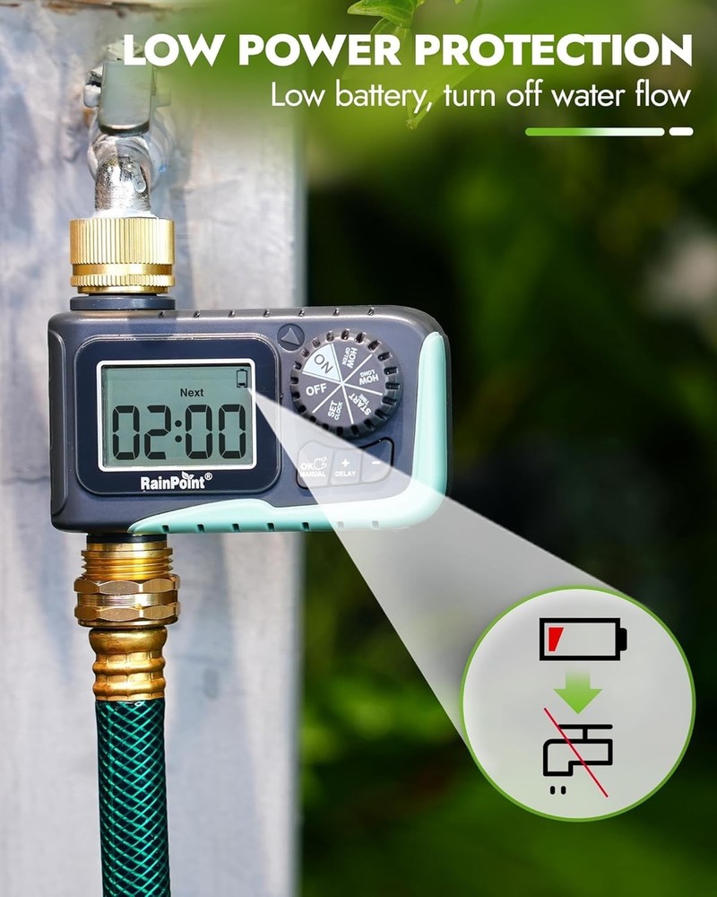 Multi-Scene Programmable Sprinkler Timer with Brass Construction for Outdoor Use