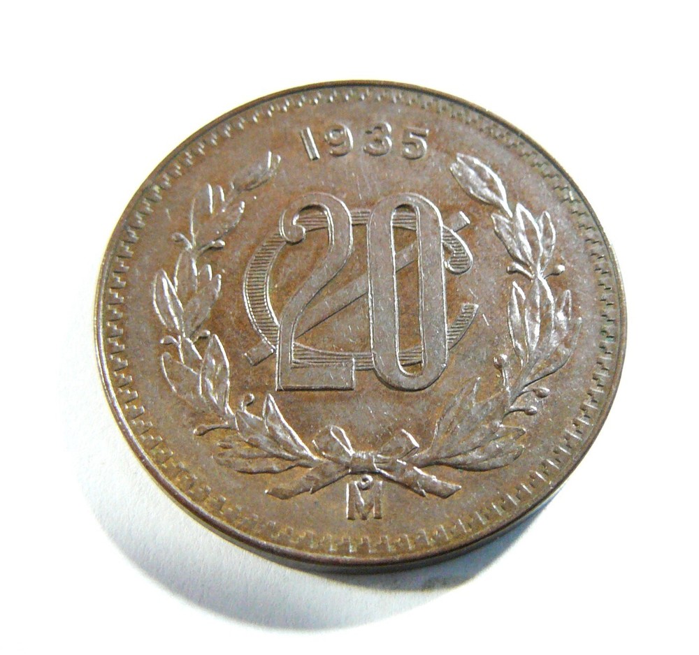1935 MEXICO 20 Centavos High Grade