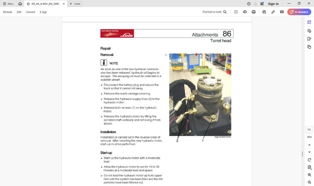 LINDE FORKLIFT Service Manuals on USB Flash Drive.