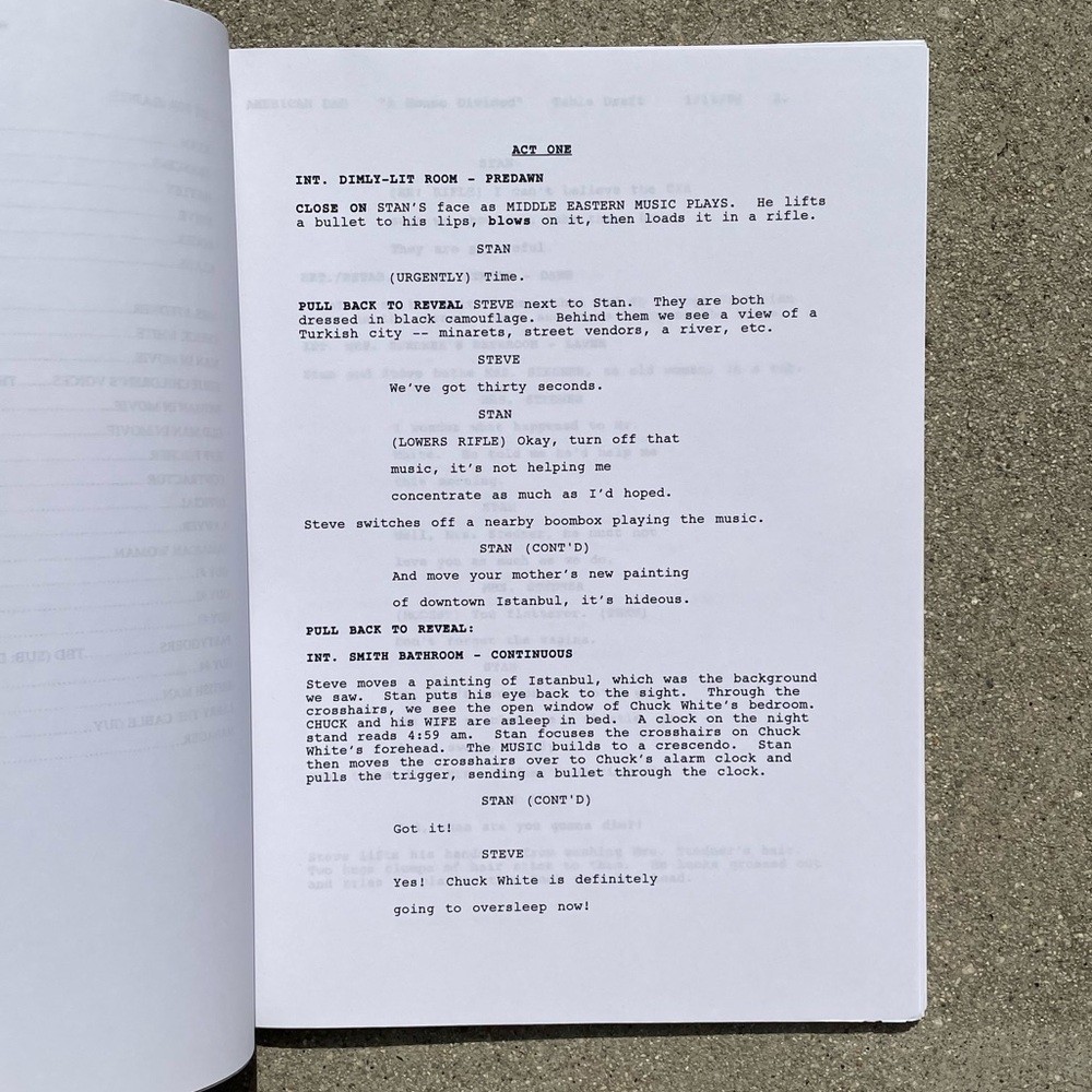 American Dad Original 2006 Production Used Table Draft Script A House Divided