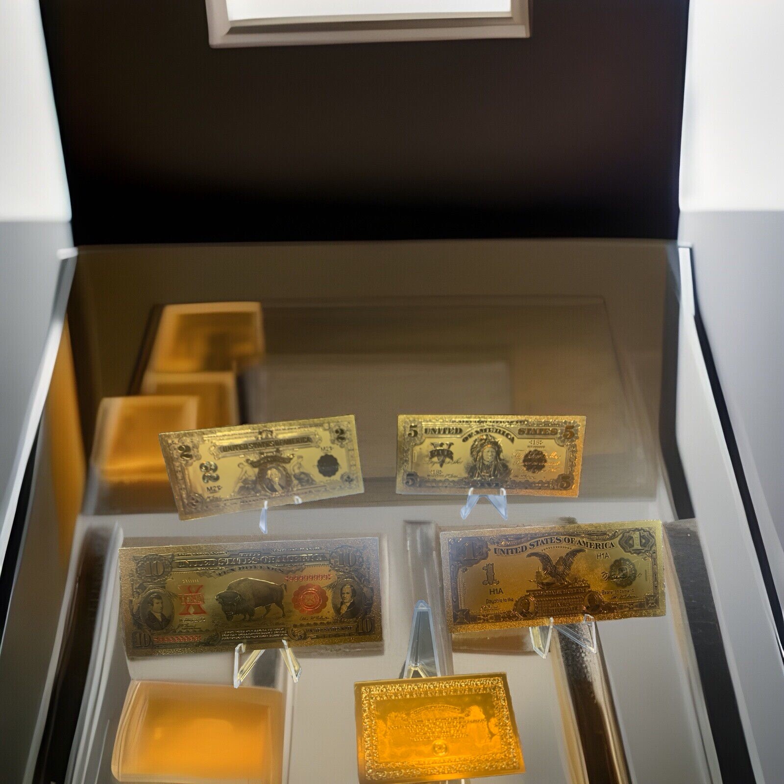 4PC MINT Banknote W/COA Lot💵GOLD 1899 $10 Bison&$1 Eagle Rep*Notes+PennyN More~