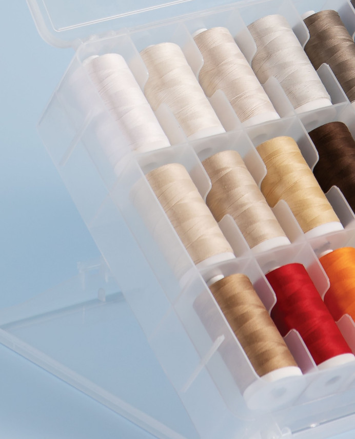 Cotton Sewing Thread Set 24 Spools 50wt Quilting Piecing with Storage Case