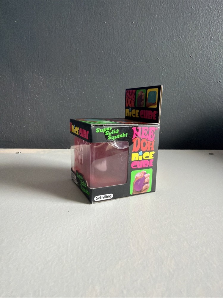 Nee Doh Nice Cubes Ice Cube Toy Fidget Super Solid Squish Pink