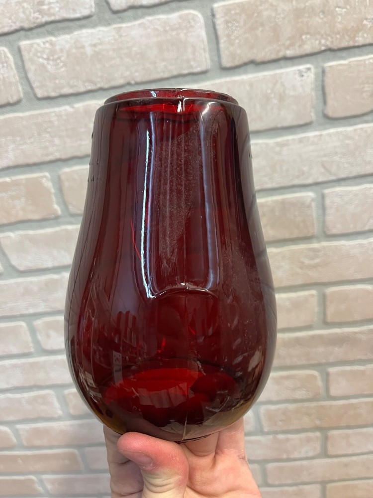 Dietz Fitzall Ruby Red Glass Lantern Globe Replacement 2H Loc-Nob