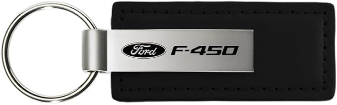 Ford F-450 Black Rectangular Leather Key Chain