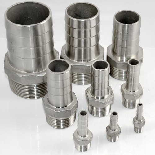 MALE NPT Thread Pipe Fitting to Barb Hose Tail End Connector Stainless Steel 304