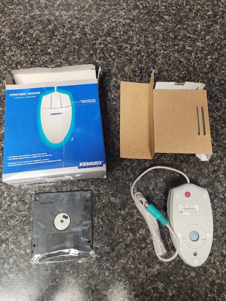 Kensiko Internet Mouse 3 Button PS/2 Connector Good Condition