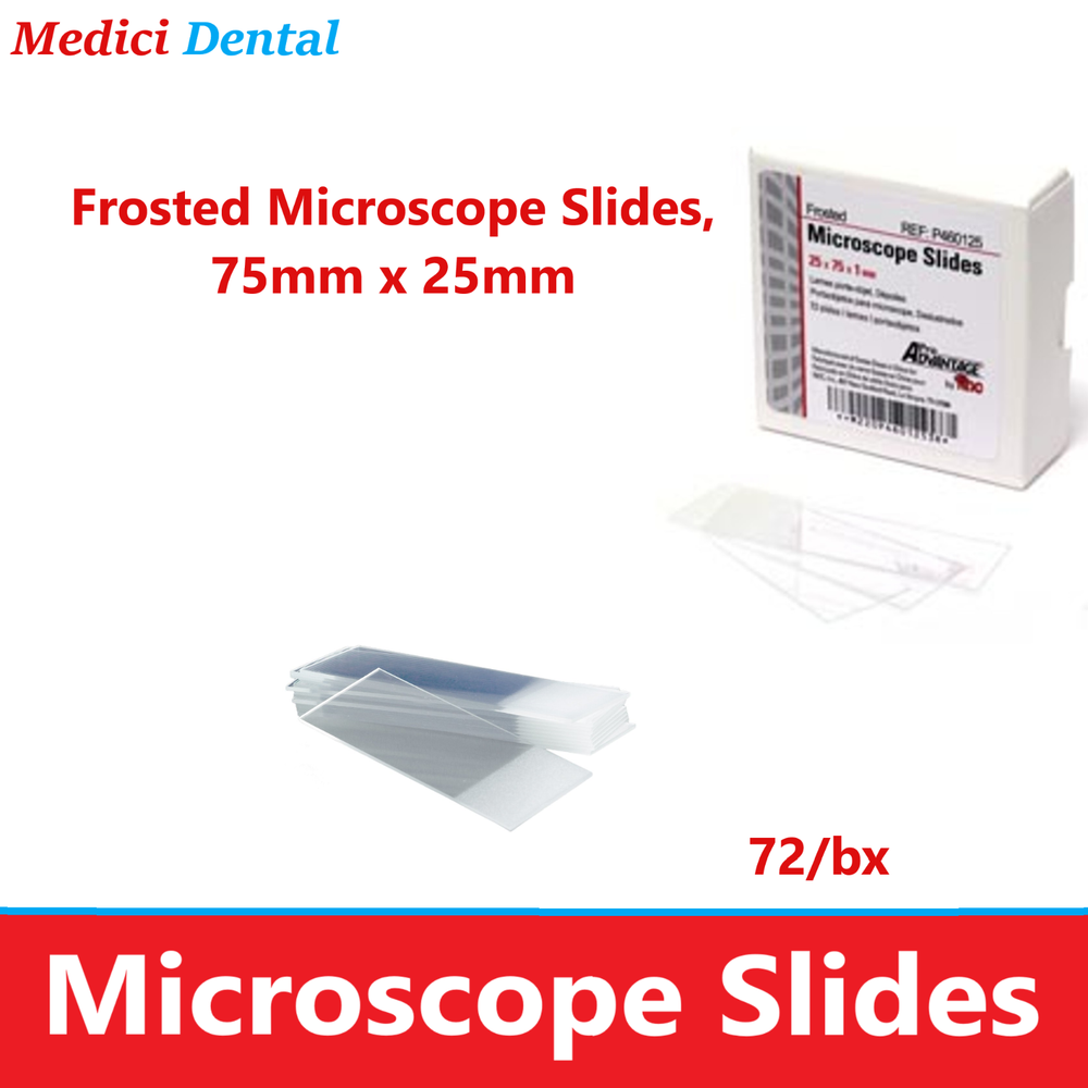 Frosted Microscope Slides, 75mm x 25mm, PRO ADVANTAGE® MICROSCOPE SLIDES, 72/bx