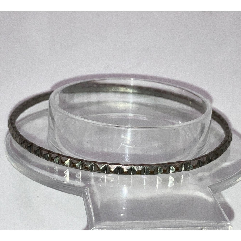 Silver-Tone Stamped Beveled 2.75" Bangle Bracelet!
