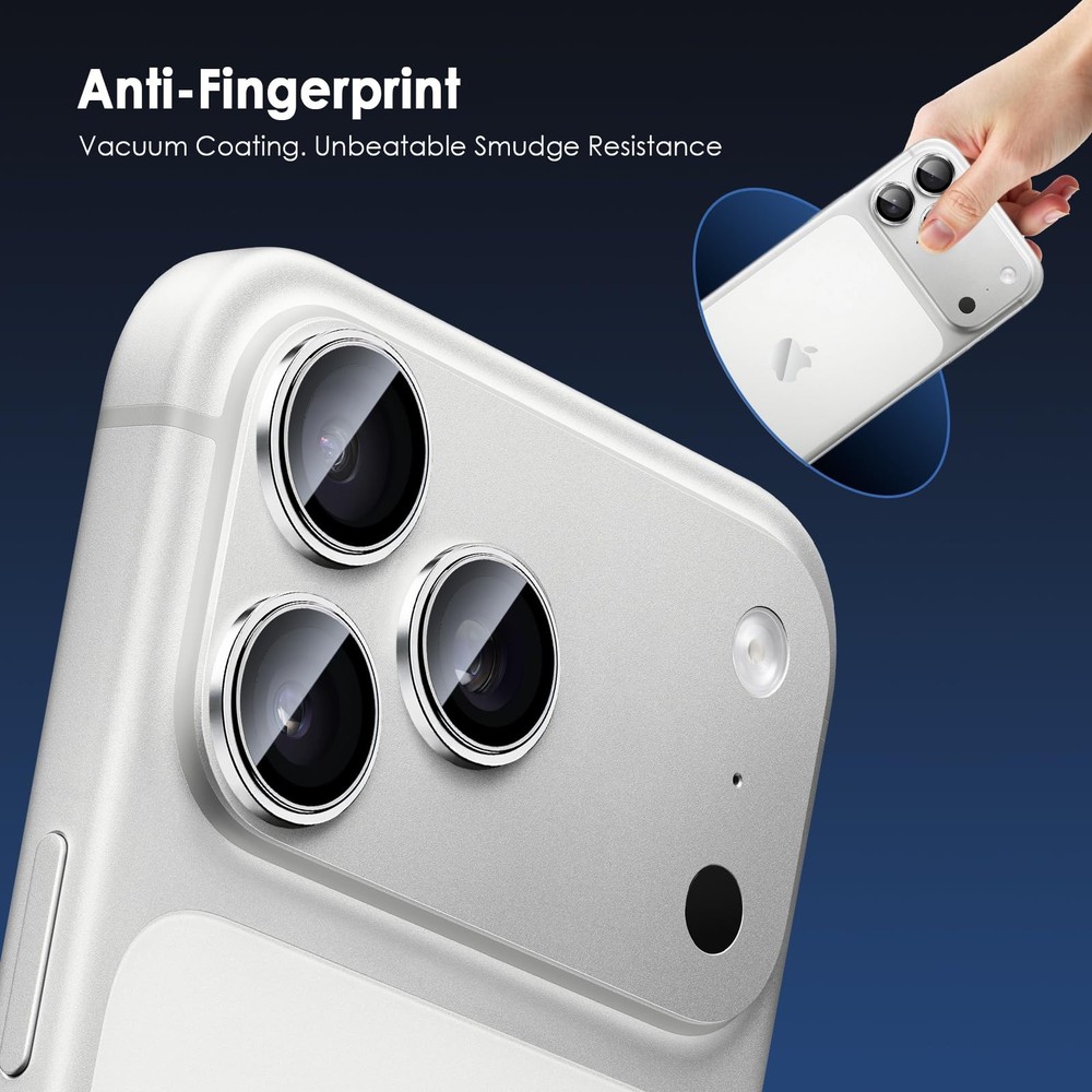 TENOC Camera Lens Protector for iPhone 17 17 Pro/17 Pro Max, Silver