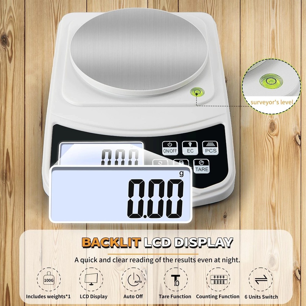 Digital Lab Scale, MEIYA Gram Scale 600g by 0.01g Accuracy, Multi-Function