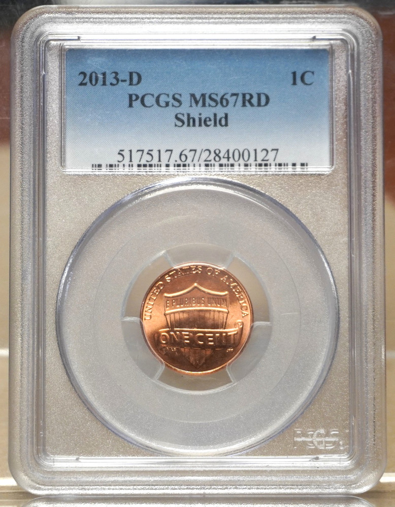 2013-D LINCOLN SHIELD CENT PCGS MS67RD 400127