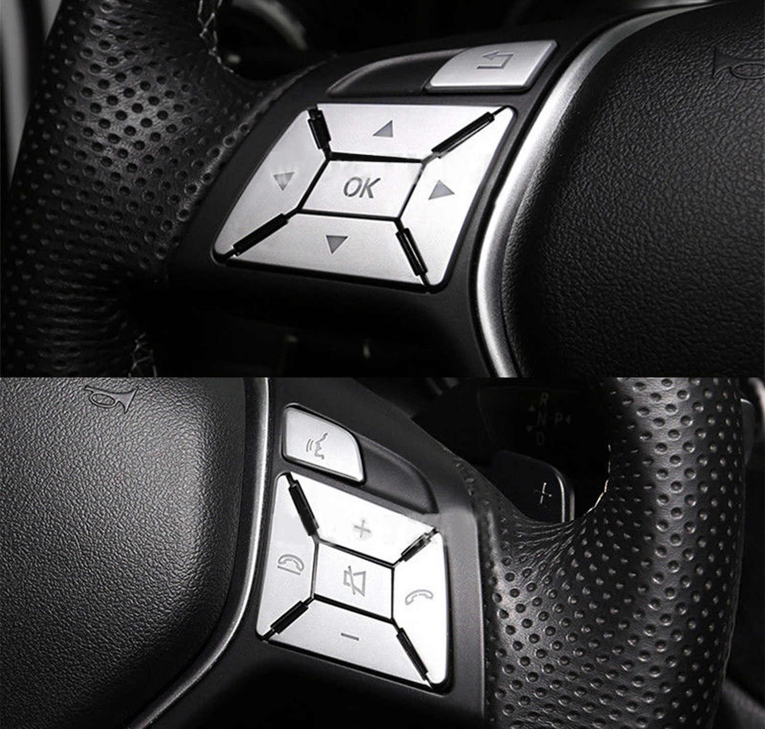 12X Steering Wheel Button Silver Trim For Mercedes Benz E C G Class W204 2012-16