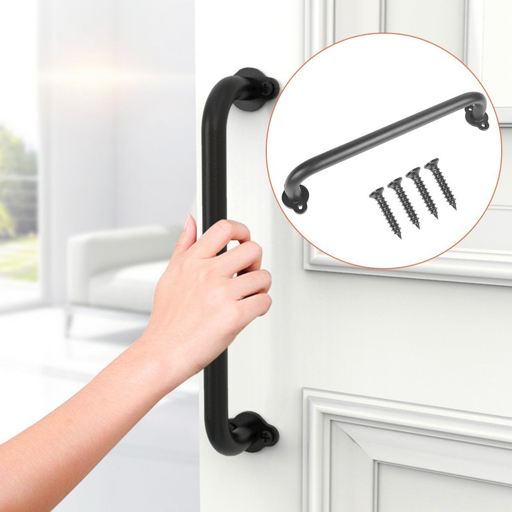 Sliding Barn Door Pull Flush Handle Gate Hardware Set Iron Matte Black