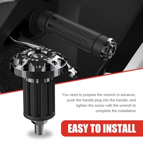 Universal Motorcycle Bar End Plug, Shockproof Handlebar End Caps, 2 PCS Black