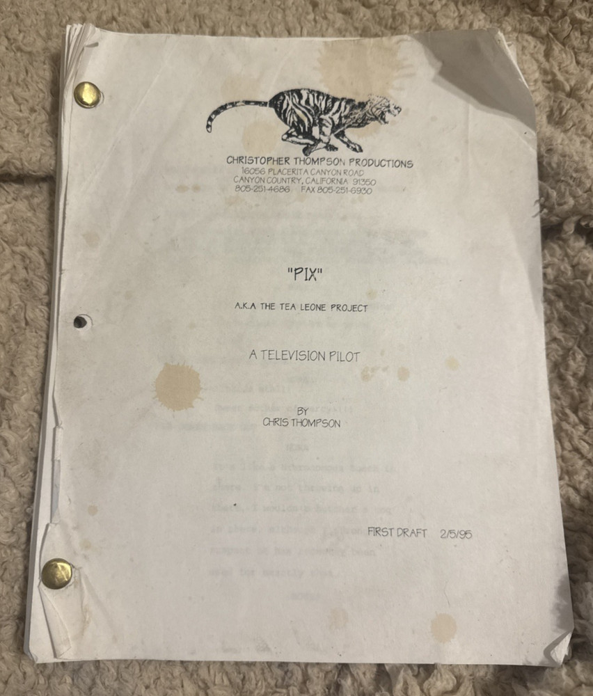 THE NAKED TRUTH PILOT FIRST DRAFT SCRIPT CHRIS THOMPSON TEA LEONI PIX 1995
